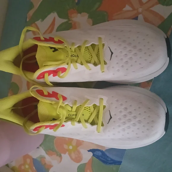 Hoka White and Yellow Running Shoes - Picture 3 of 9